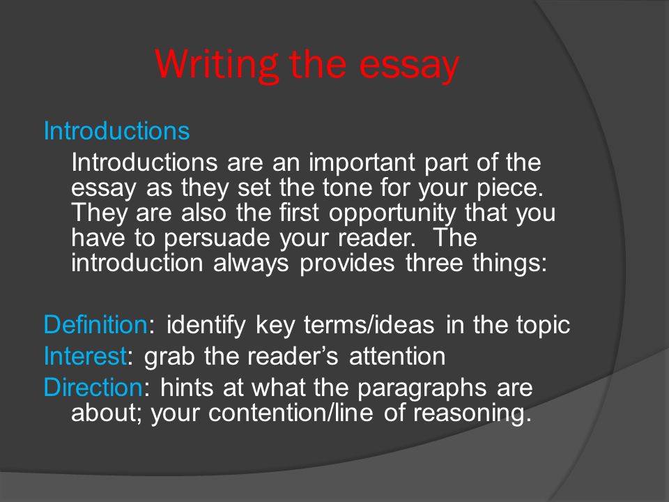 Writing An Essay Intro