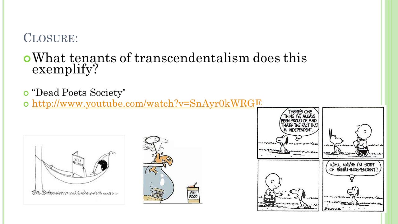 transcendentalism in dead poets society How can the answer be improved. transcendentalism in dead poets society How can the answer be improved.