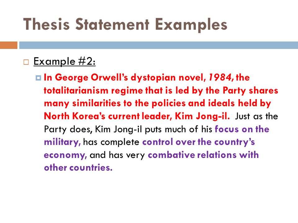 George orwell 1984 thesis statements