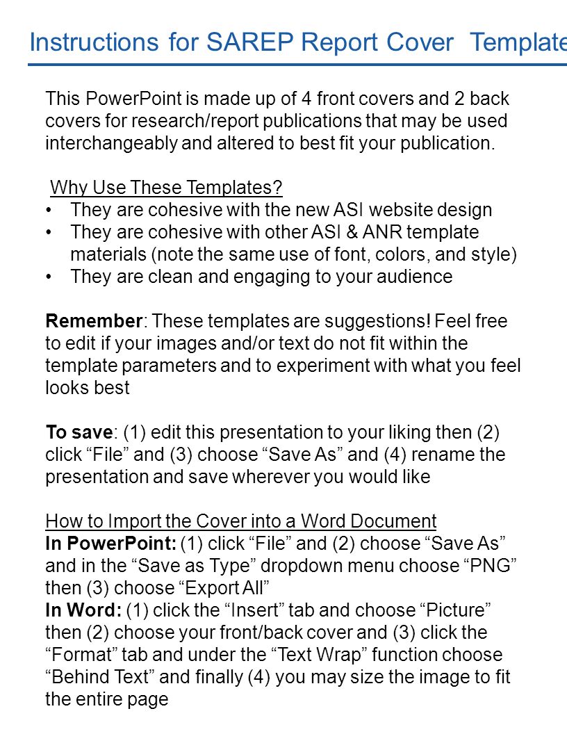 front cover templates