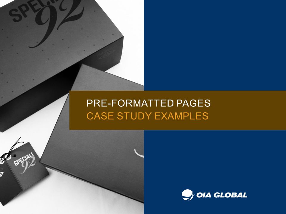 PRE-FORMATTED PAGES CASE STUDY EXAMPLES