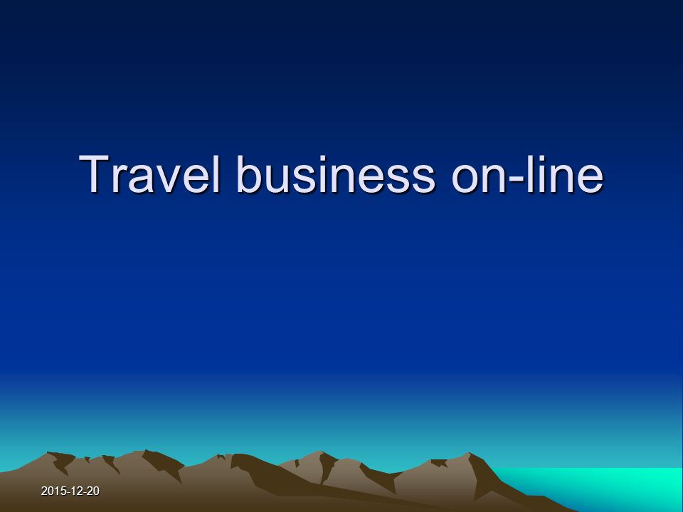 Travel business on-line