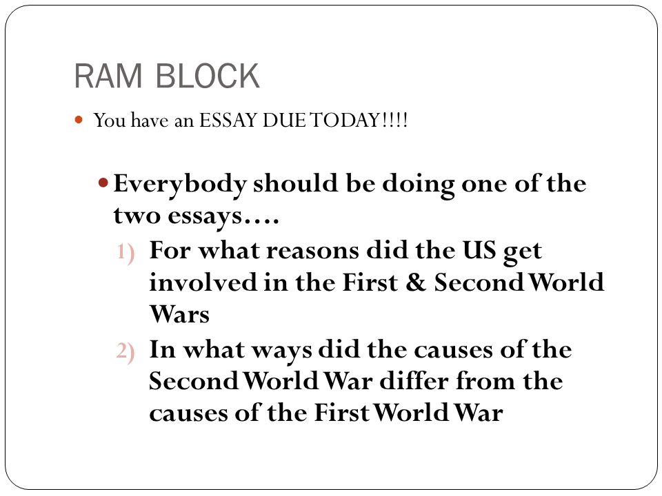 Essay on why world war 2 started