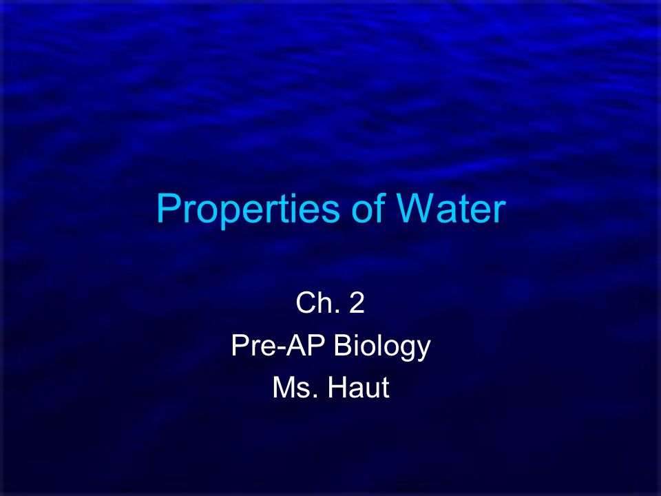 Properties of water essay ap biology
