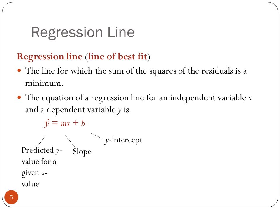 Linear Regression 1 Section 9 2 Objectives Find The 5 Regression Line
