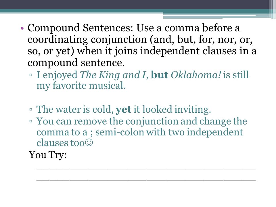when to use a comma before but