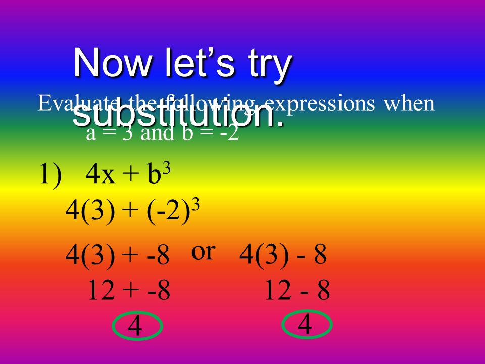 Now let’s try substitution. Now let’s try substitution.
