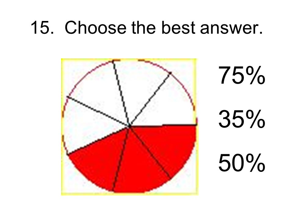 15. Choose the best answer. 75% 35% 50%