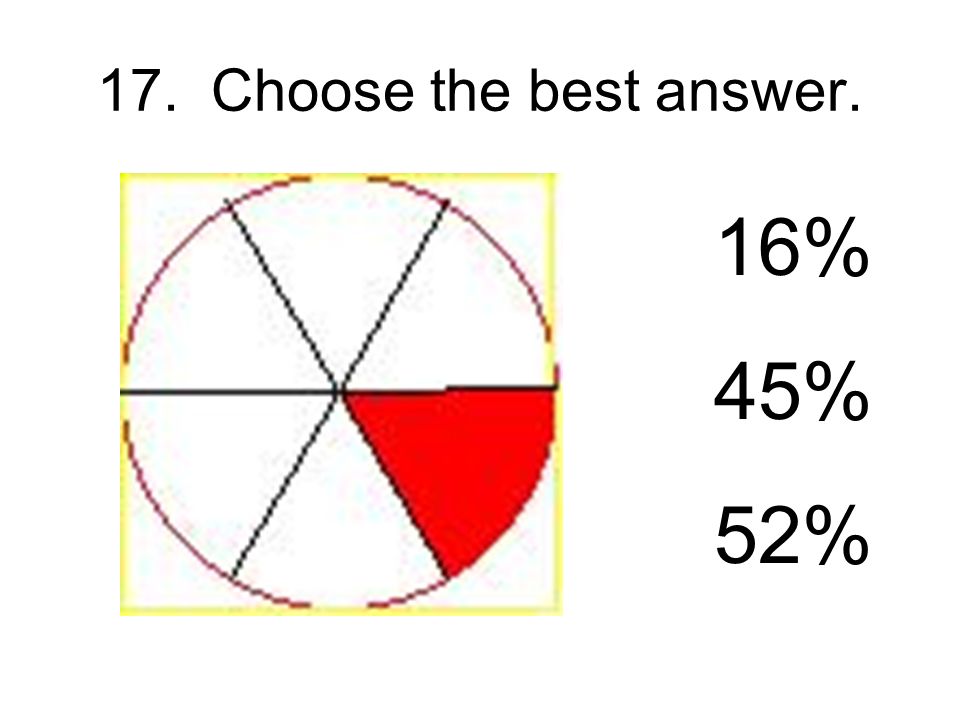 17. Choose the best answer. 16% 45% 52%