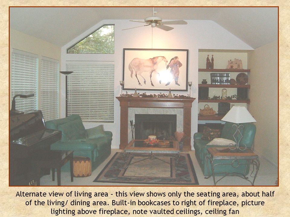 Alternate view of living area – this view shows only the seating area, about half of the living/ dining area.