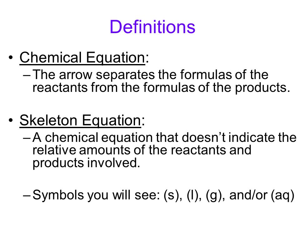 Chemical Reactions Reactants A Starting Substance In 5 Definitions Chemical Equation