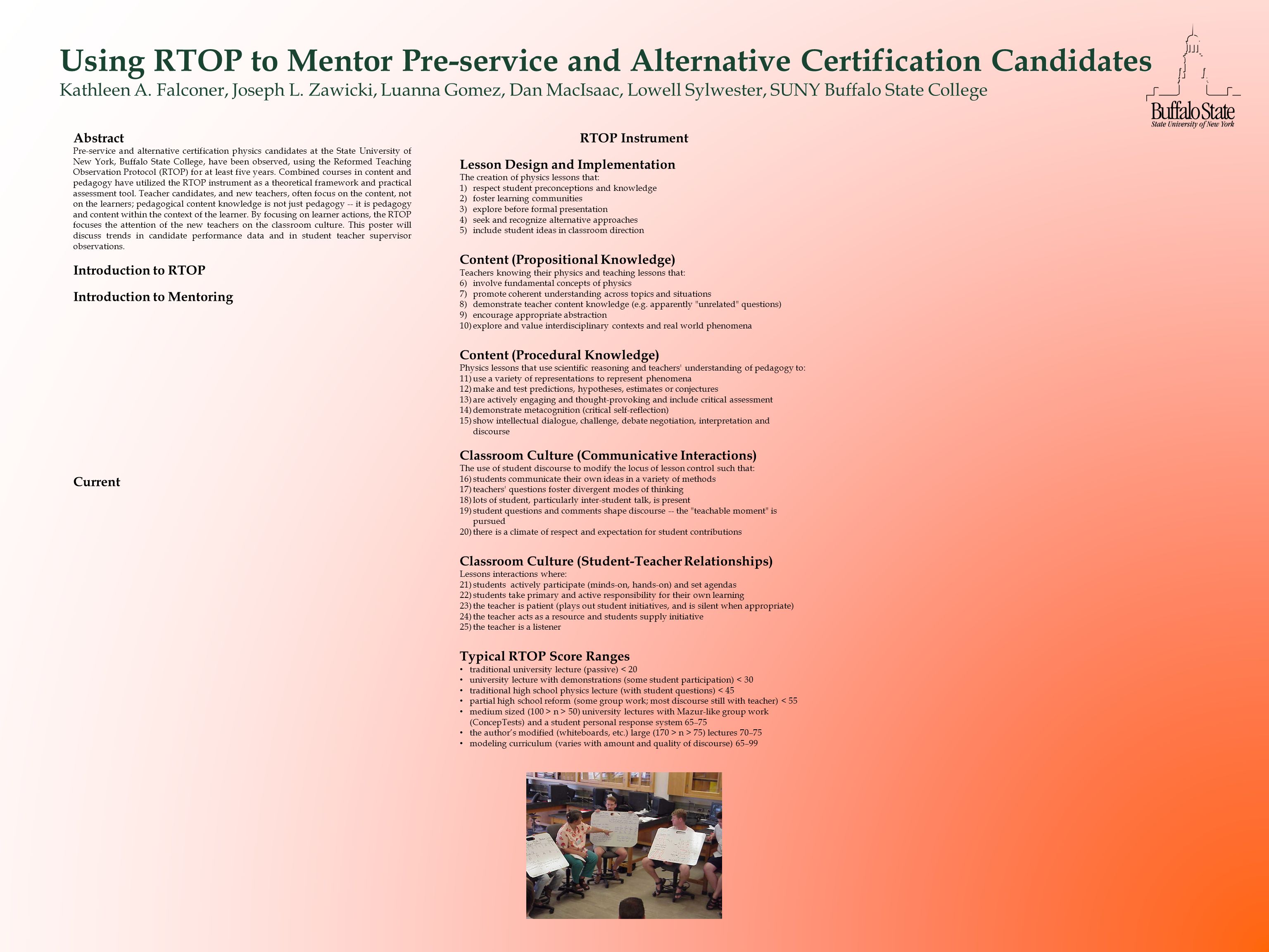 Using Rtop To Mentor Pre Service And Alternative Certification Using Rtop To Mentor Pre Service And Alternative Certification Candidates Kathleen A