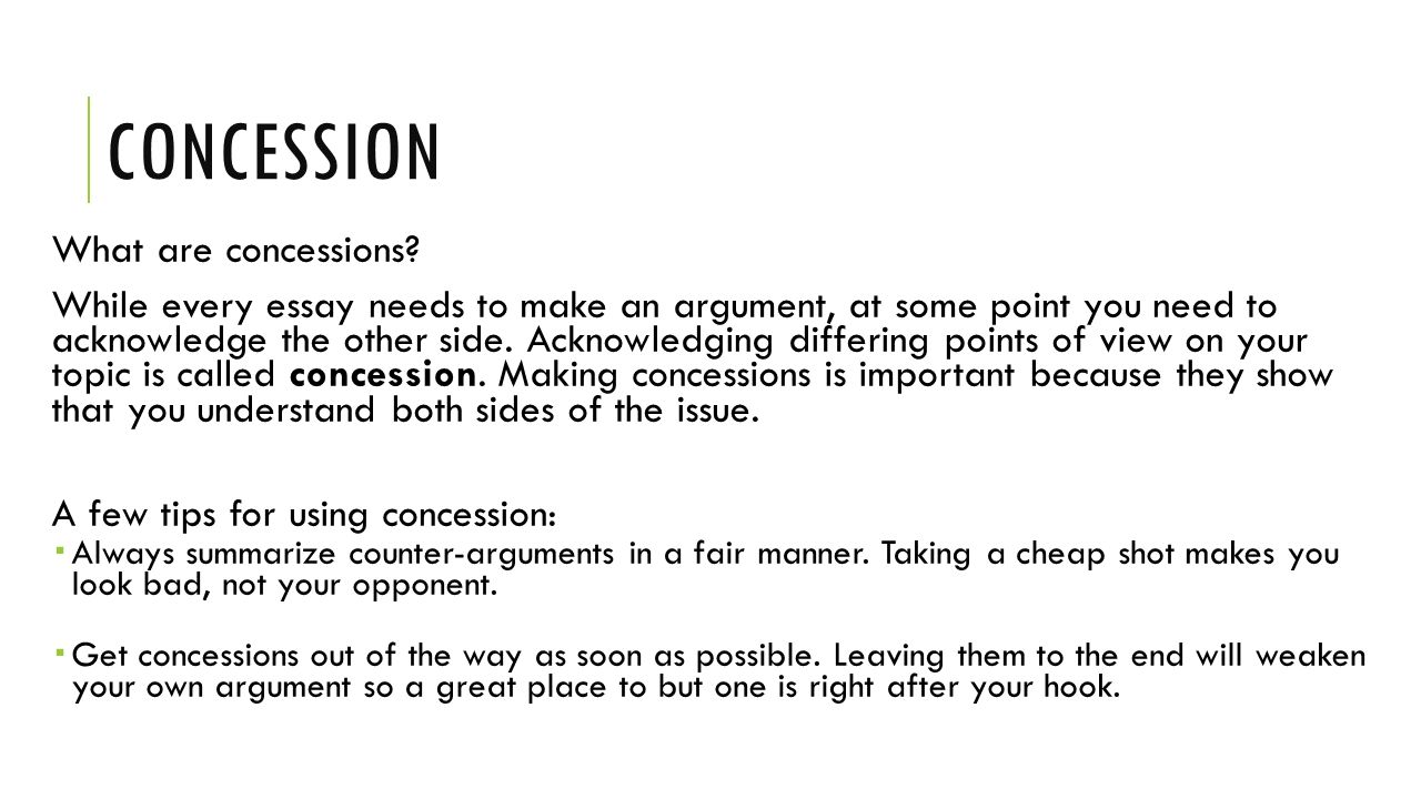 Concession essay