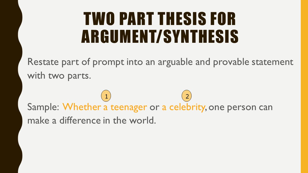 Two parts of thesis statement