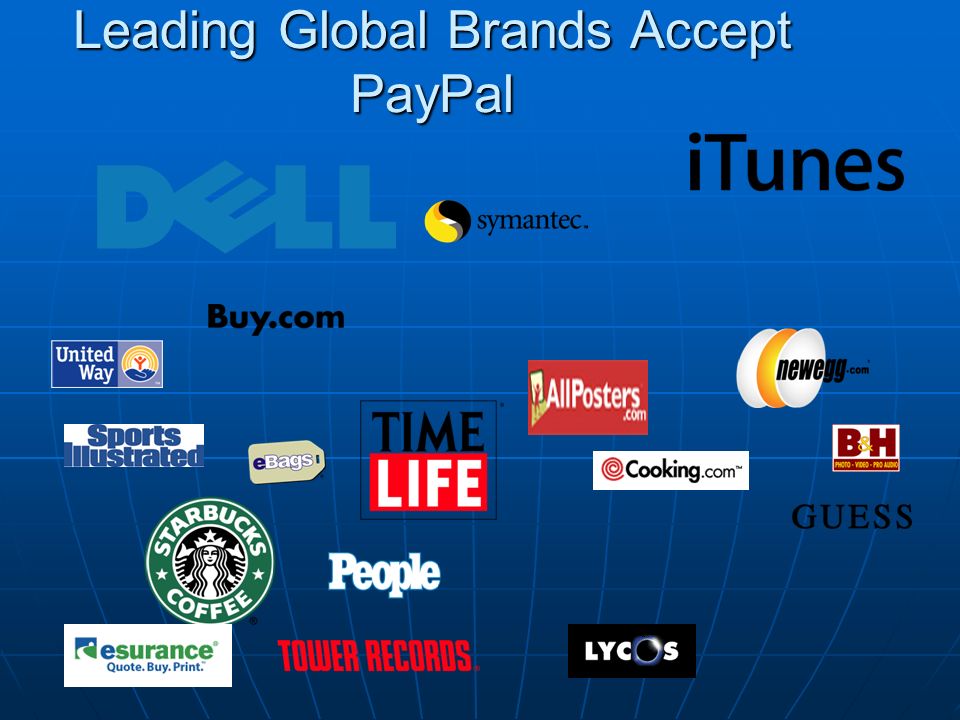 Leading Global Brands Accept PayPal