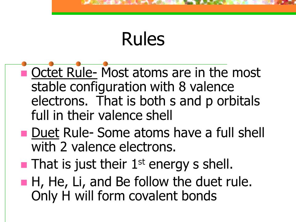 What is the duet rule in chemistry?