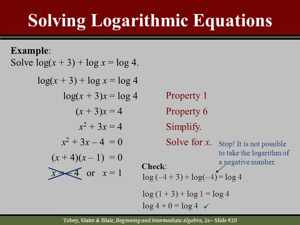 Solving Logarithmic Equations Examples Talkchannels Solve The Logarithmic Equation For X Talkchannels
