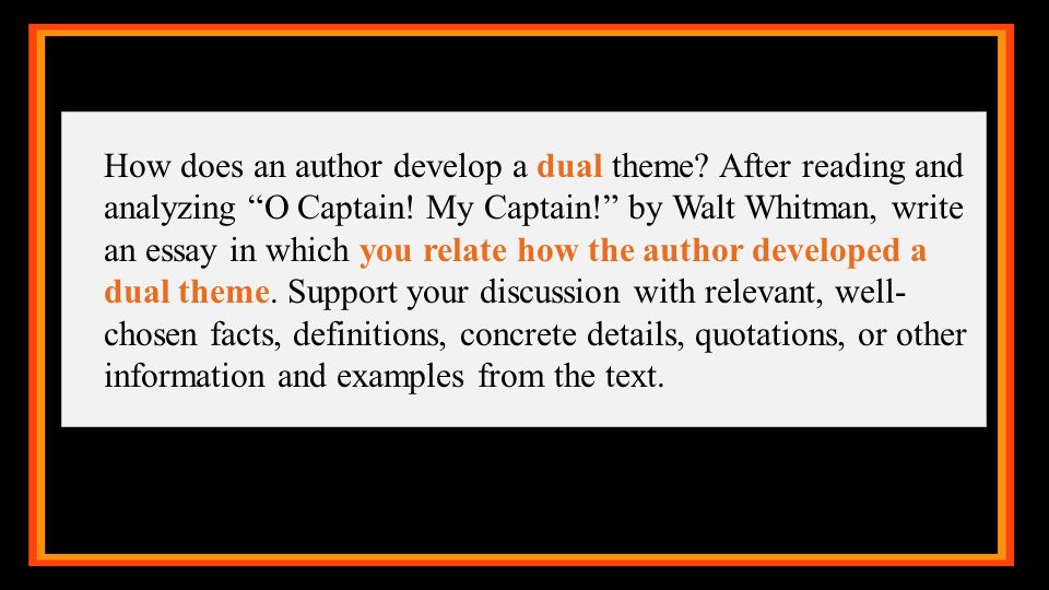 an analysis of the poem o captain my captain by walt whitman an analysis of the poem o captain my captain by walt whitman