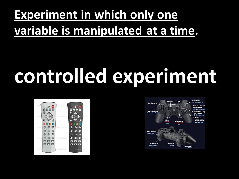 Experiment in which only one variable is manipulated at a time. controlled experiment