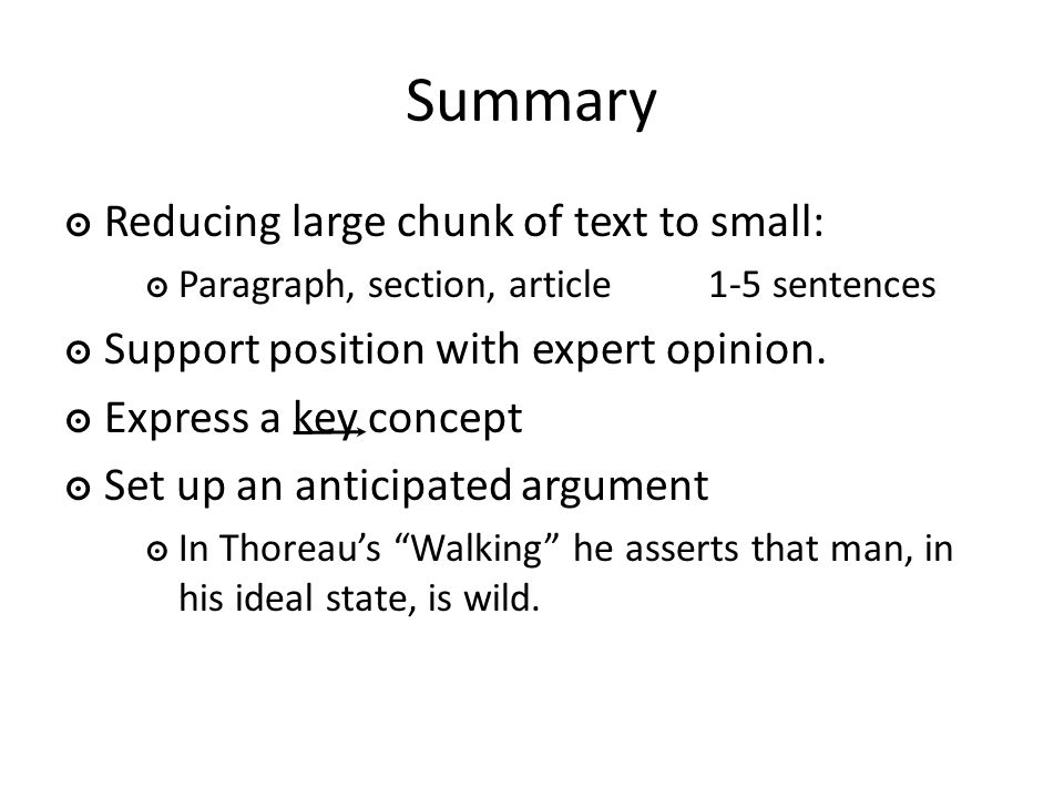 Summary of article sample