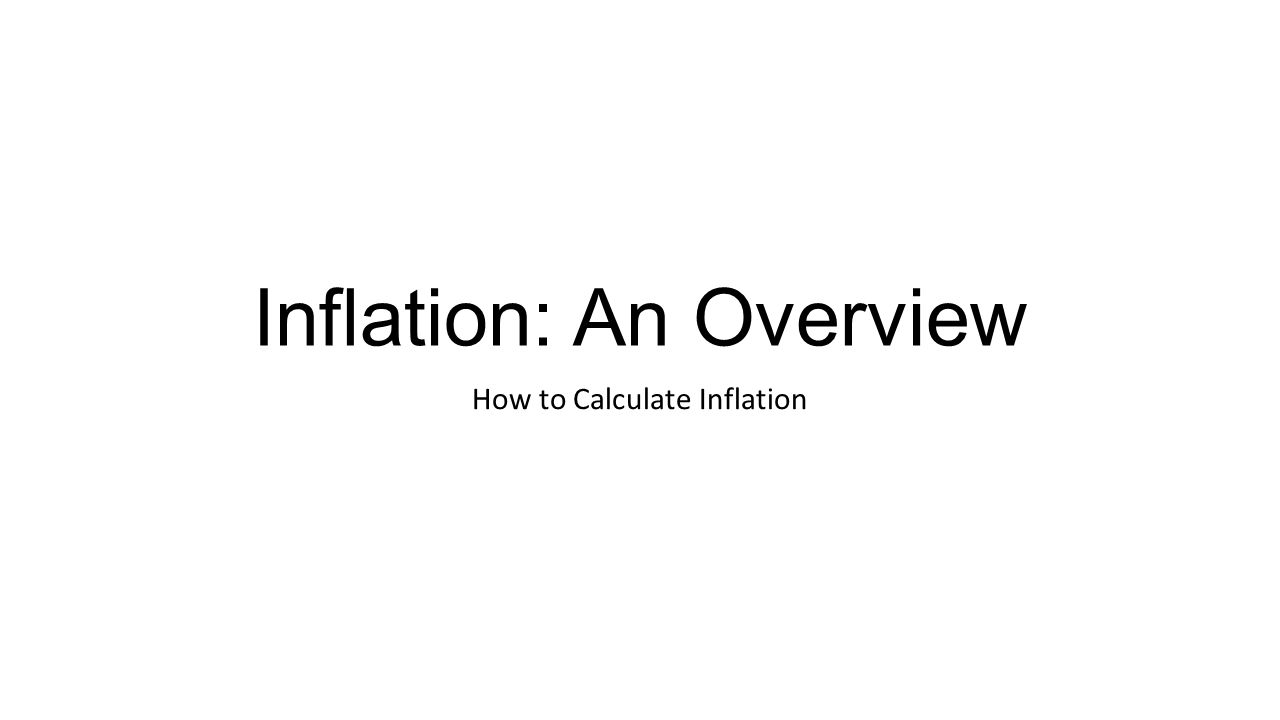 how do you calculate inflation