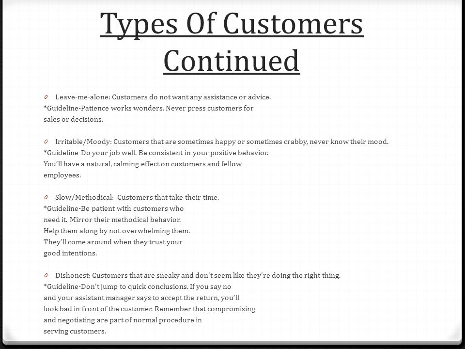 types of customer service roles