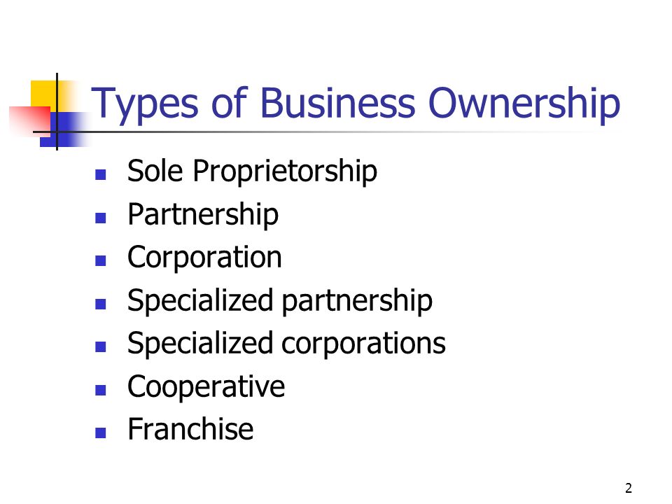 types of business ownerships