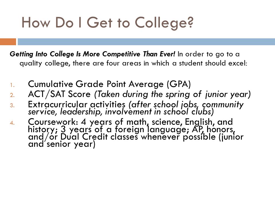 getting accepted to college