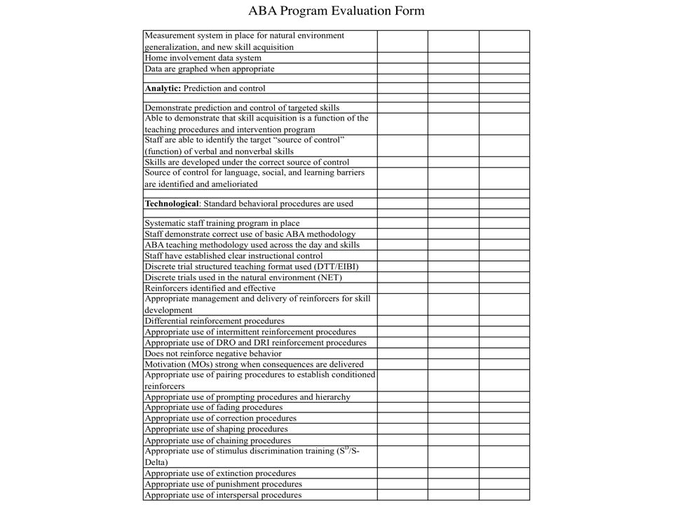 what constitutes a behavioral approach to autism treatment mark l bacb supervision form