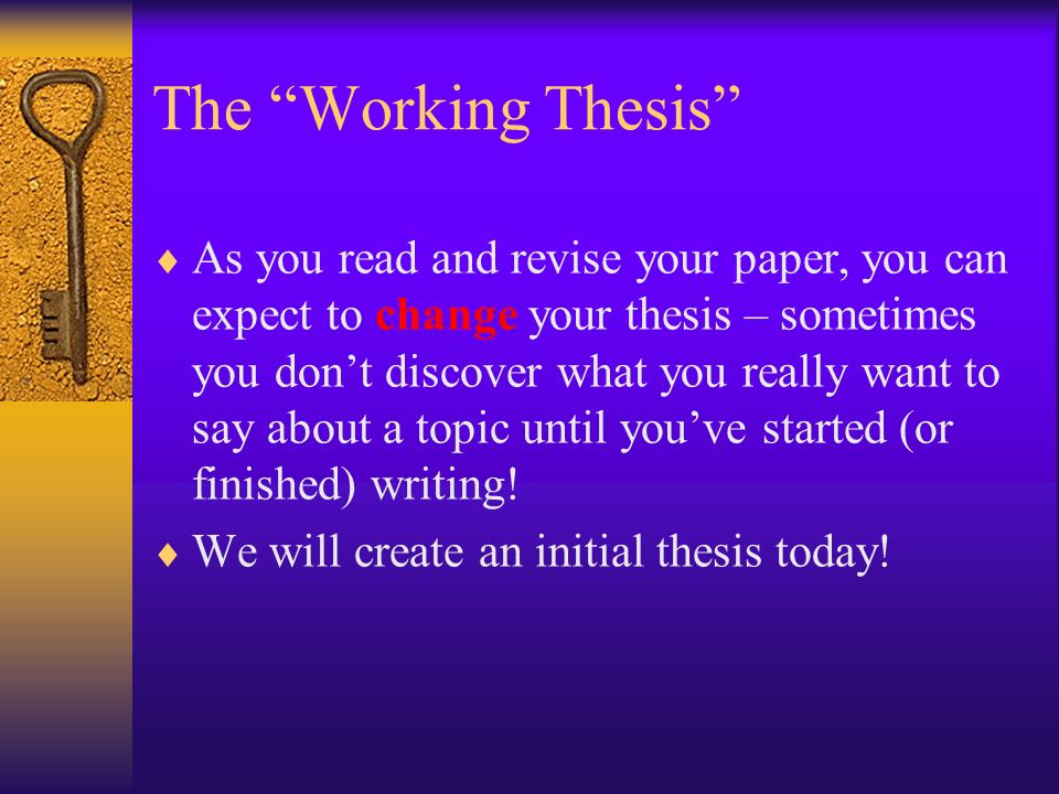 Working On Thesis