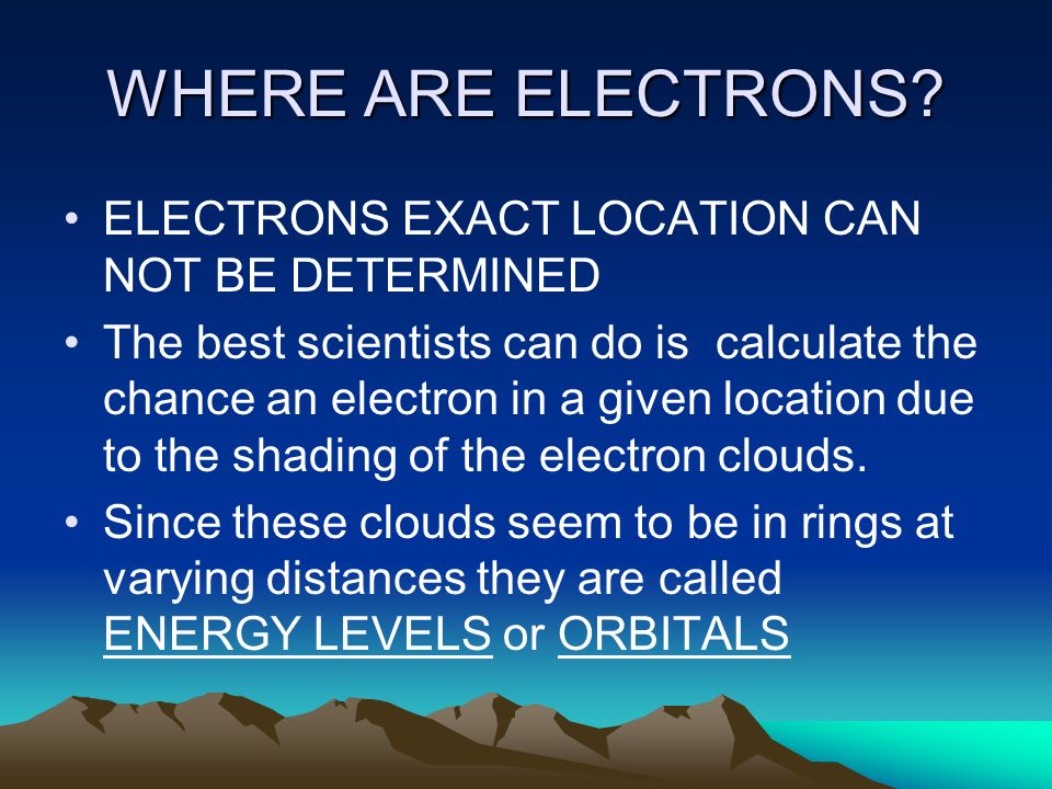 WHERE ARE ELECTRONS.
