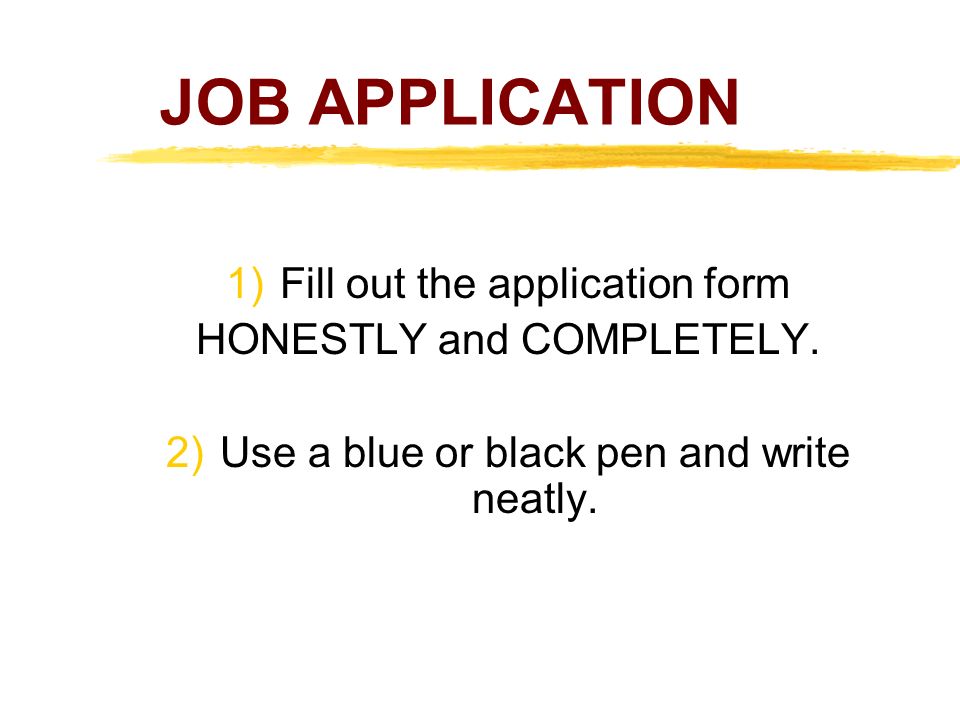 skills on job application