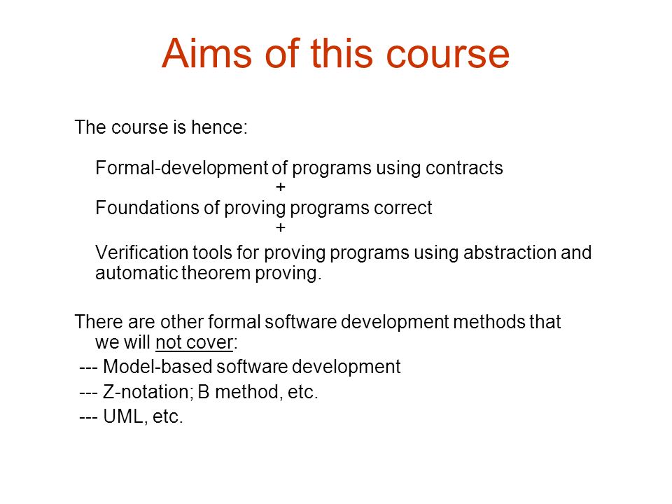 Correct Course Program