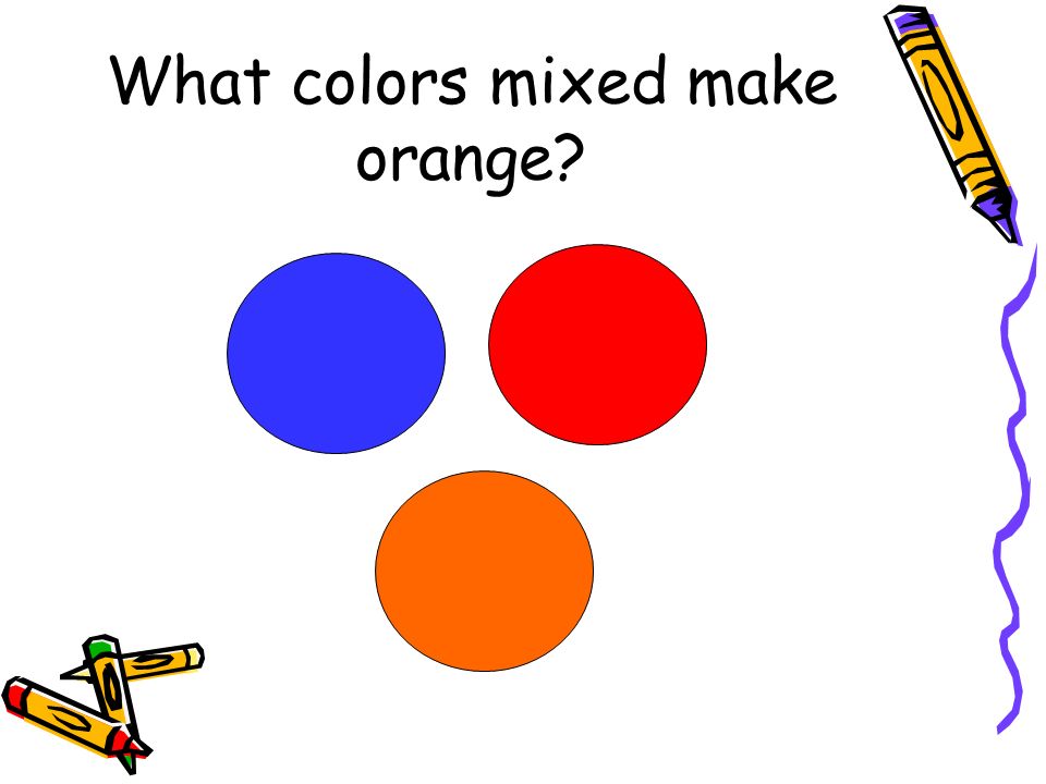 What colors mixed make orange
