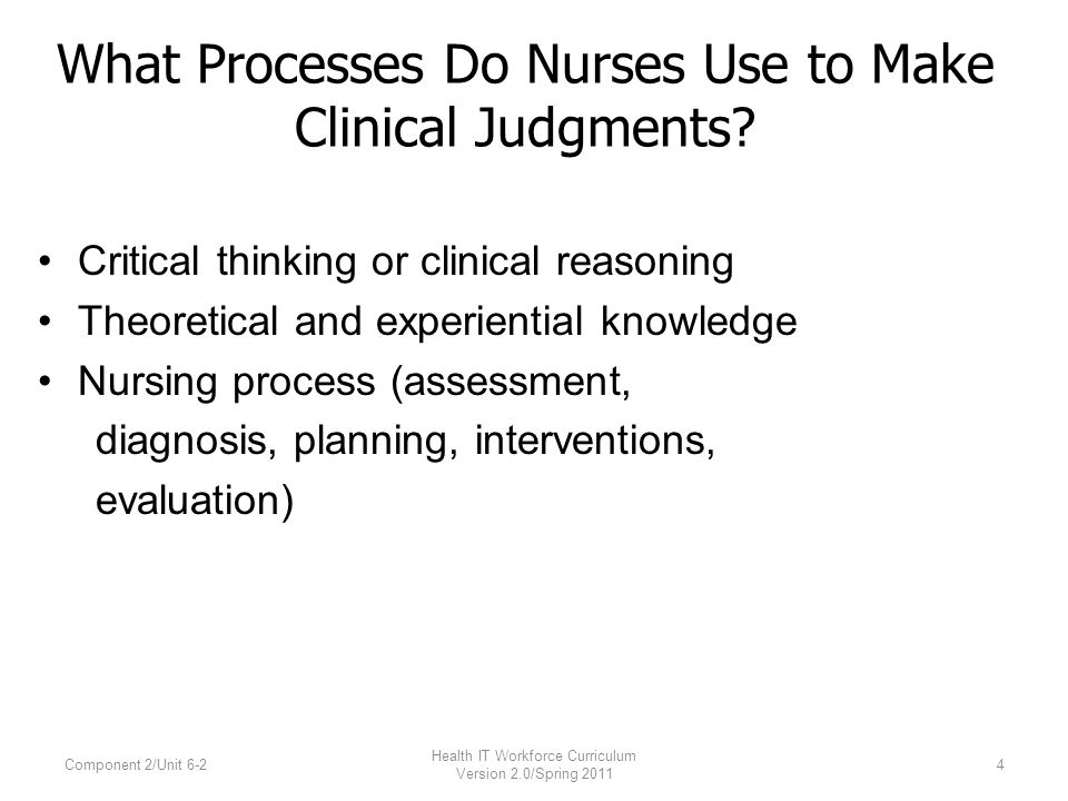 Critical thinking clinical reasoning and clinical judgment