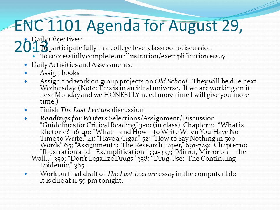 Topics For Exemplification Essays