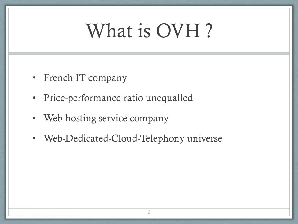 What is OVH .