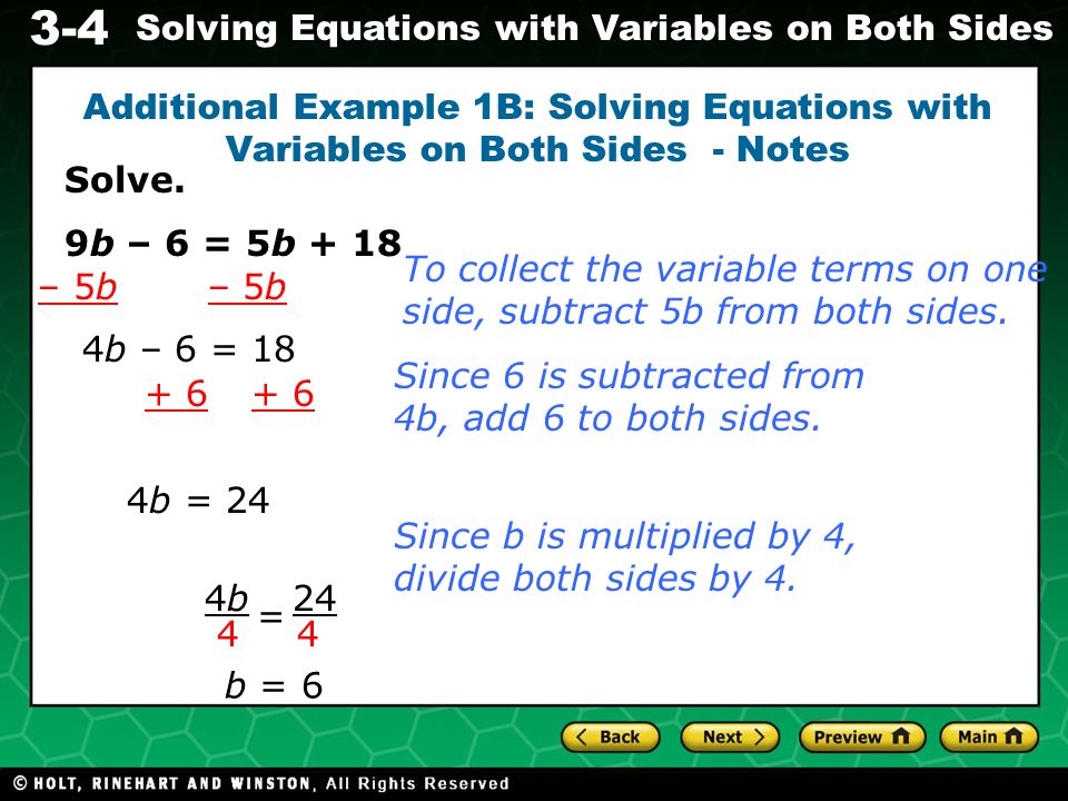 3 4 Solving Equations With Variables On Both Sides Extension Of 3 4 Solving Equations With Variables On Both Sides Solve