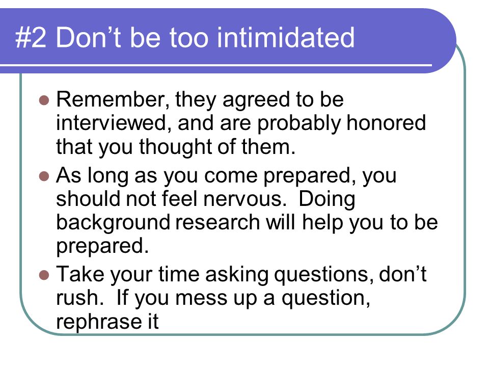 how to be interviewed