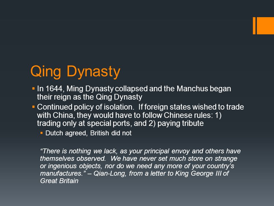 how qing dynasty collapse The qing dynasty was china’s last imperial dynasty and it lasted nearly 300 years from 1644 until 1912 in the timeline of china’s history, the qing dynasty comes after the ming dynasty, which lasted from 1368 until 1644, and before the republic of china, which lasted from 1912 until 1949. how qing dynasty collapse The qing dynasty was china’s last imperial dynasty and it lasted nearly 300 years from 1644 until 1912 in the timeline of china’s history, the qing dynasty comes after the ming dynasty, which lasted from 1368 until 1644, and before the republic of china, which lasted from 1912 until 1949.