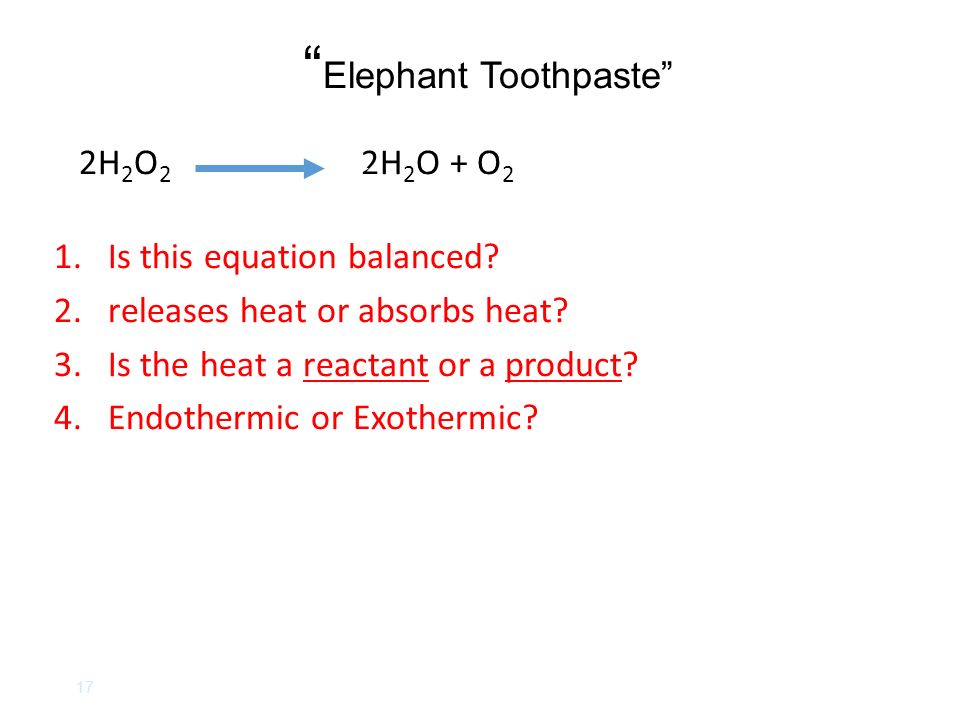 Do Now Name And Count The Atoms 1 Co 2 Carbon Oxygen Naau 17 Elephant Toothpaste