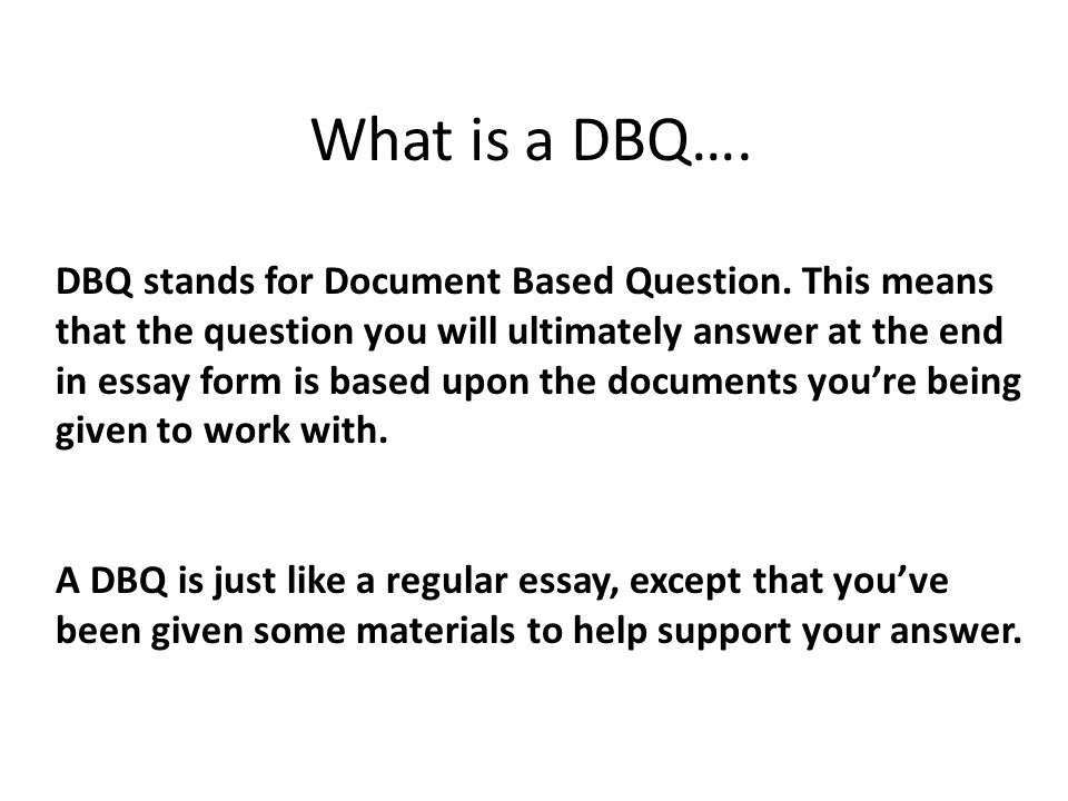 What are dbq essays