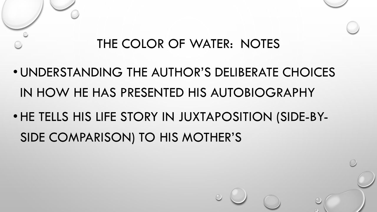 The color of water essay identity
