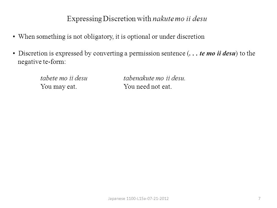 giving permission with te mo ii desu expressing prohibition with ii te form