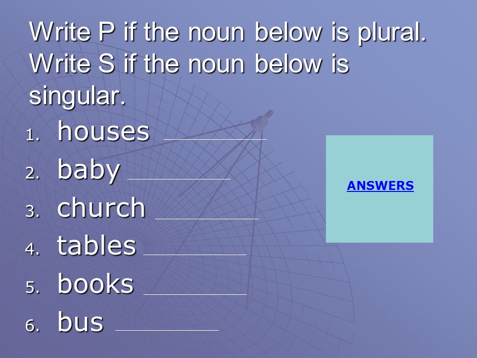 plural and singular nouns project la activity plural nouns a plural form of church