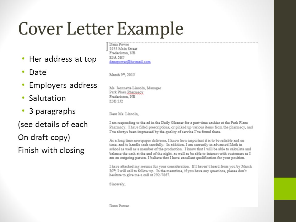 Cover letter employer address