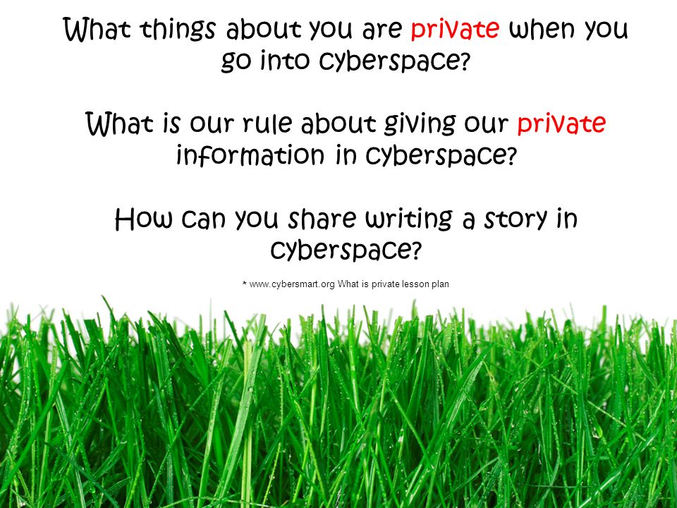 What things about you are private when you go into cyberspace.