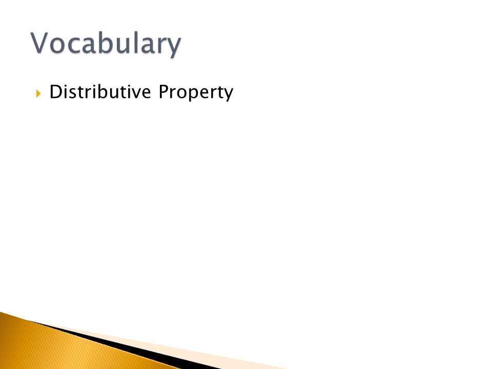  Distributive Property