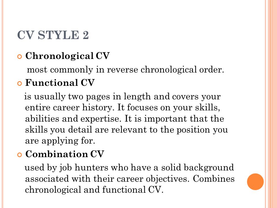 Chronological Resume