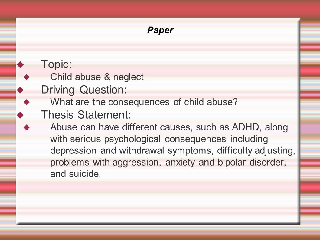 Thesis topics on child psychology